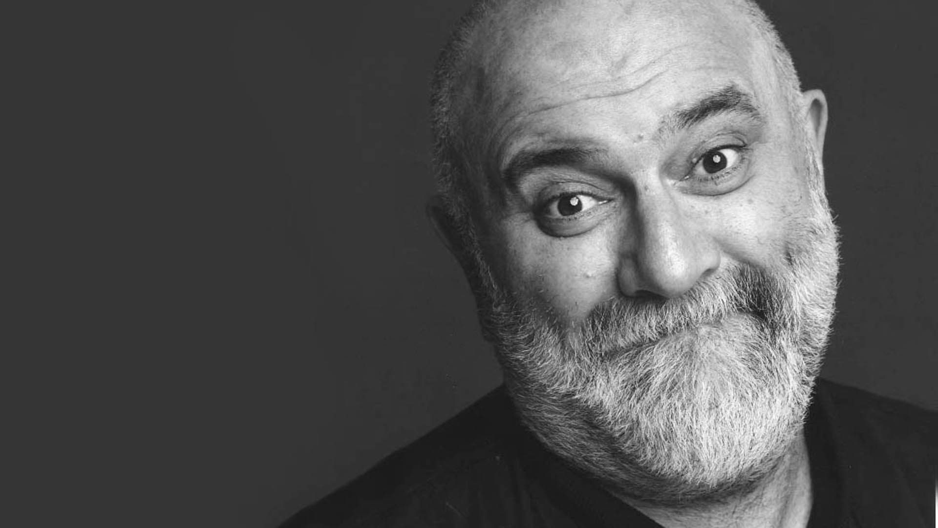 Black and white photograph of Alexei Sayle
