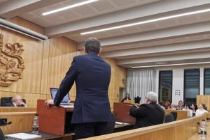 The Law Triathlon underway in Kent Law School's replica courtroom