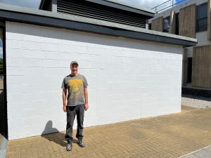 ATMstreetart with his blank canvas